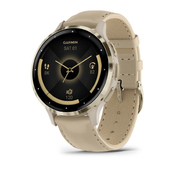 Часовник Garmin Venu 3S 41mm 010-02785-55 Soft Gold/French Grey Leather – classicwatches.bg
