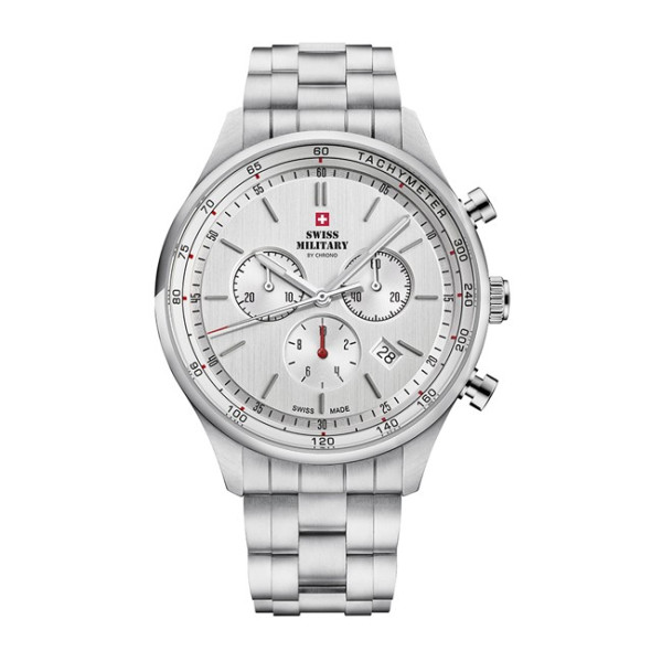 часовник swiss military sm34081.02 сребрист циферблат сребриста верижка classicwatches.bg

