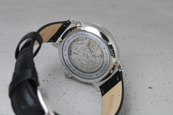 Часовник POLJOT INTERNATIONAL Jaros Open Heart 42mm 38NH.4280812 – открит механизъм “Open Heart” с гулиоширан циферблат – classicwatches.bg