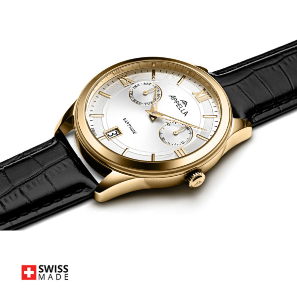 appella l70014.1263qf мъжки часовник с кожена каишка classicwatches.bg
