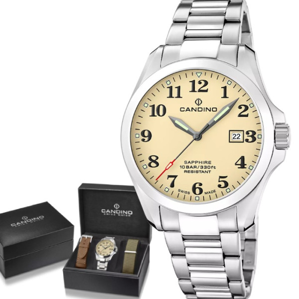 Candino C4785/1 мъжки часовник Field с бежов циферблат – classicwatches.bg
