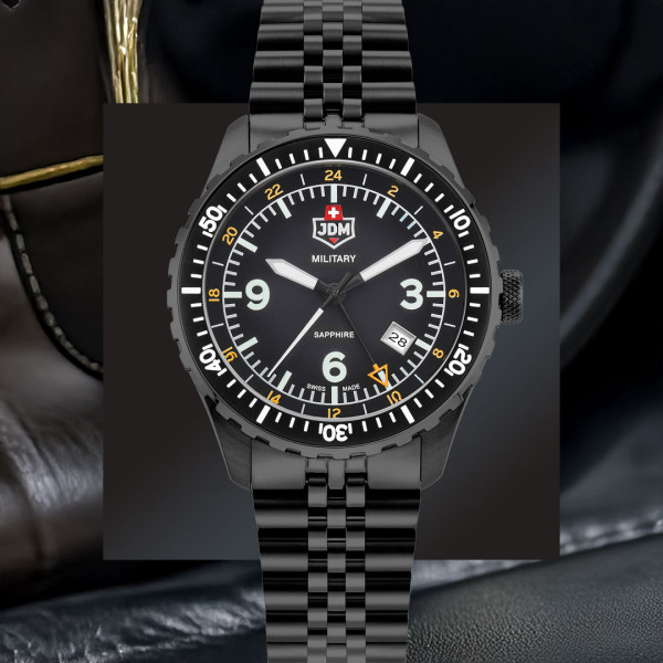 Мъжки часовник JDM Military Sapphire Wingman GMT JDM-WG028-01
