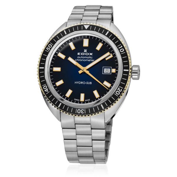 Edox Hydro-Sub Date Automatic Chronometer 80128 357JNM BUDD с син циферблат и PVD покритие