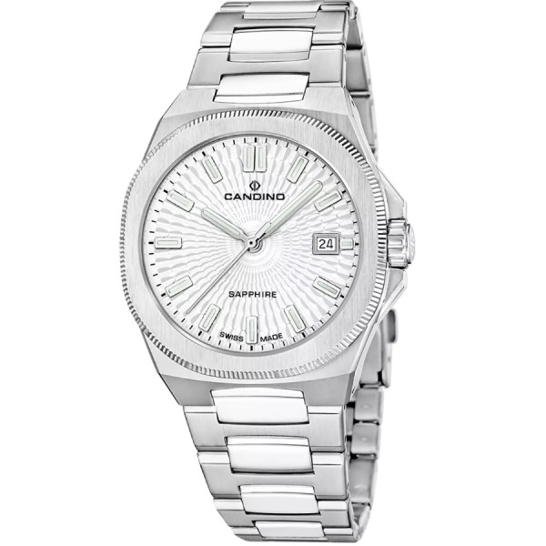 часовник candino c4799 1 мъжки бял циферблат swiss made classicwatches.bg