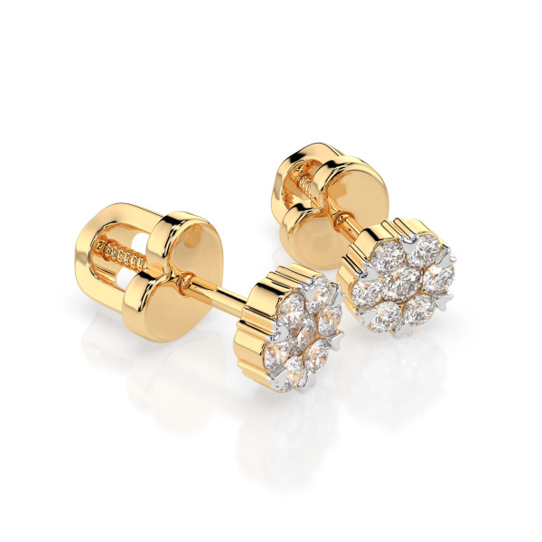 Cara обеци с диаманти 0.06+0.18 ct – ЗЛАТНО БИЖУ 14К K102-10015Y(2.0)/14K