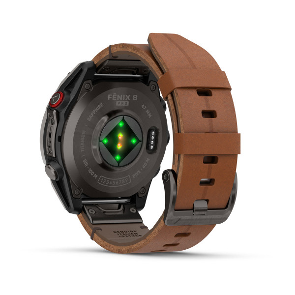 Garmin Fenix 8 Pro Amoled Sapphire Carbon Grey DLC Titanium с Chestnut кожена каишка 010-03198-40