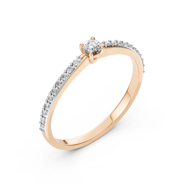 Cara пръстен с диаманти 0.10+0.16 ct – ЗЛАТНО БИЖУ 14К K101-10116/2R(3.0)/14K