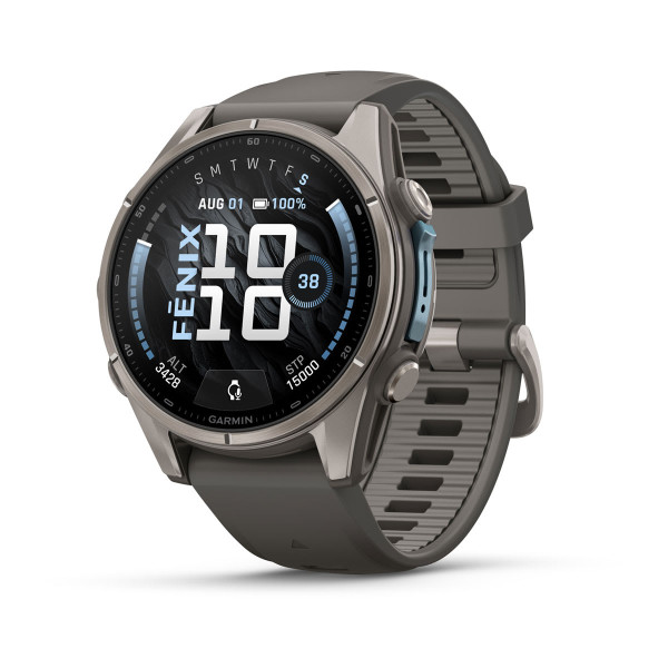 Garmin Fenix 9 Titanium с Pebble Grey силиконова каишка 010-04761-11