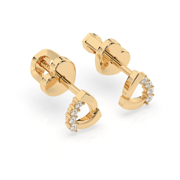 Cara обеци с диаманти 0.05 ct – ЗЛАТНО БИЖУ 14К K102-10061Y/14K
