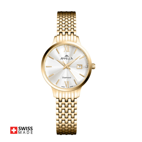часовник Appella L50012.1163DQ дамски модел златист корпус classicwatches.bg