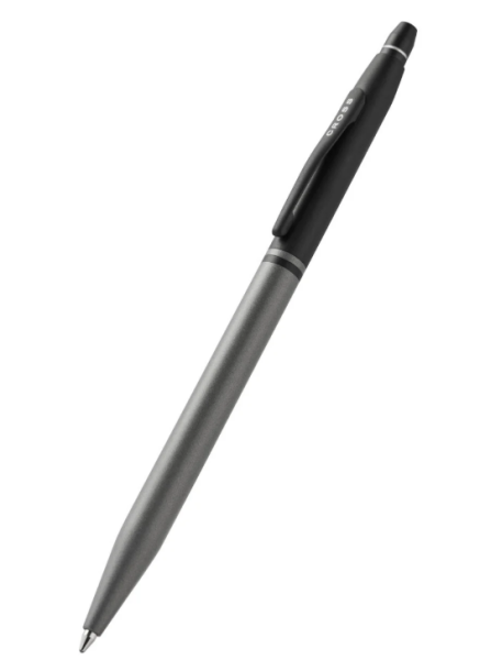 Cross Click Tuxedo - Satin Metallic Gray with Black химикалка