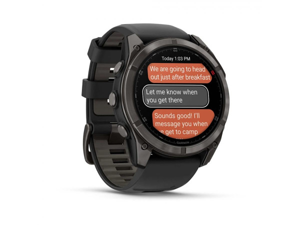 GARMIN FENIX 8 PRO 51MM AMOLED SAPPHIRE CARBON GRAY DLC TITANIUM С BLACK/PEBBLE GRAY СИЛИКОНОВА КАИШКА 010-03199-01