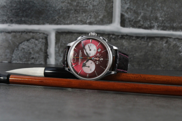 часовник alexander shorokhoff happy second bordeaux многоцветна секундна стрелка classicwatches.bg