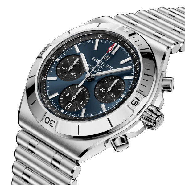 часовник breitling chronomat син циферблат стоманена верижка classicwatches.bg