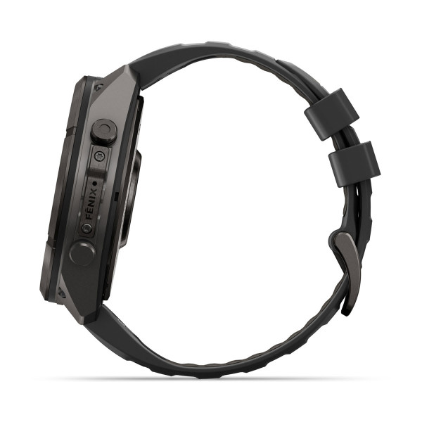 Garmin Fenix 9 Pro inReach Carbon Gray DLC Titanium с Black/Pebble Grey силиконова каишка 010-04337-11