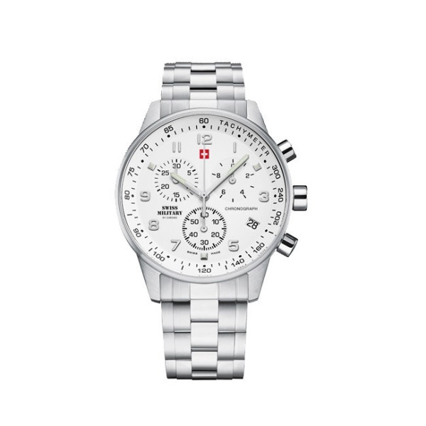 Swiss Military By Chrono SM34012.02 мъжки часовник бял циферблат – classicwatches.bg