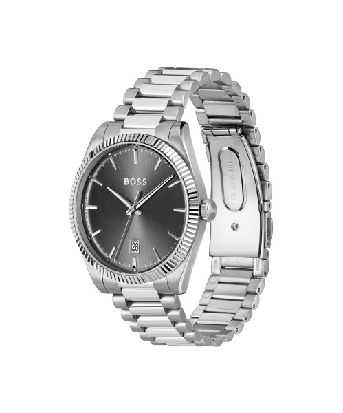hugo boss 1514310 стоманен часовник със сив циферблат и дата
