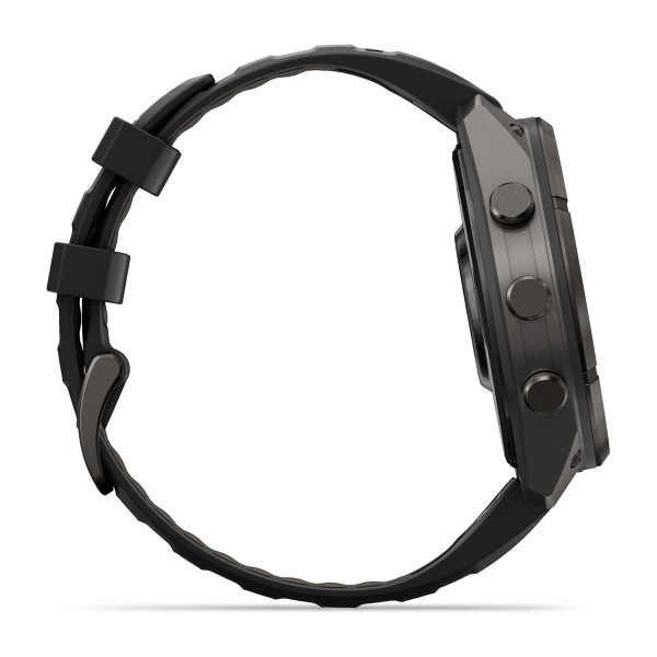 Garmin Fenix 9 Pro inReach Carbon Gray DLC Titanium с Black/Pebble Grey силиконова каишка 010-04336-11
