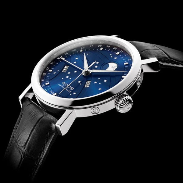 EPOS 3440.322.20.16.25 черна кожена каишка и луминесцентни индекси – classicwatches.bg
