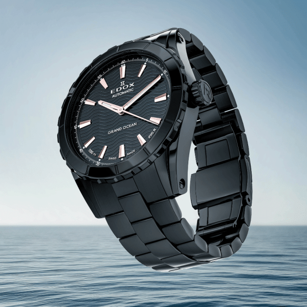 edox grand ocean 300m swiss made black pvd watch classicwatches.bg