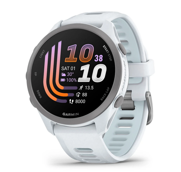 Garmin Forerunner 170 Music Whitestone изглед отпред AMOLED дисплей