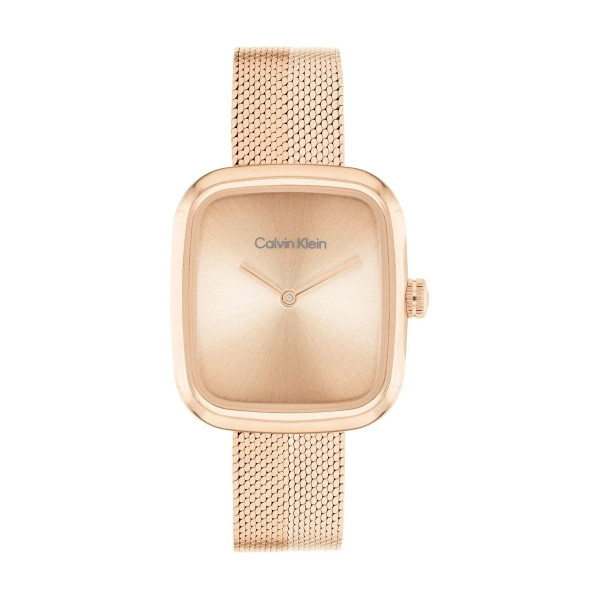 Calvin Klein 25100101 дамски часовник квадратен корпус розово злато ClassicWatches.bg