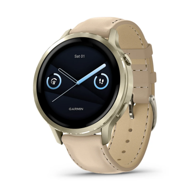 ЧАСОВНИК GARMIN VENU 4 41ММ LUNAR GOLD С LIGHT SAND КОЖЕНА КАИШКА 010-03013-03