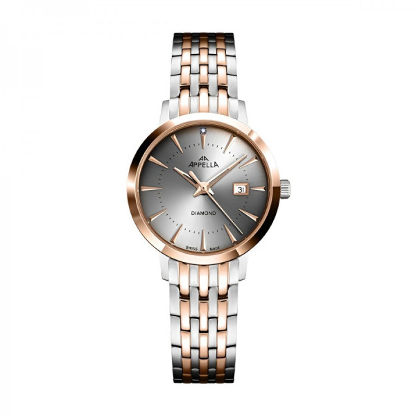 часовник appella l32003.r197dq дамски с диамант classicwatches.bg
