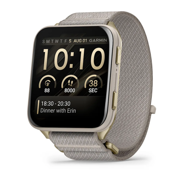 Garmin Venu® X1 Amoled Soft Gold и French Grey найлонова каишка 010-02980-09