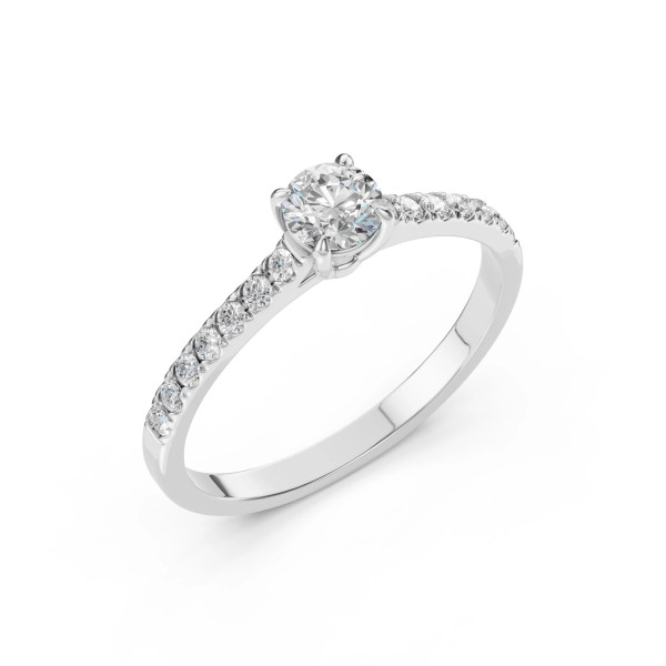 пръстен cara k101-10094 18к жълто злато с gia диамант и диаманти по халката модел classicwatches.bg
