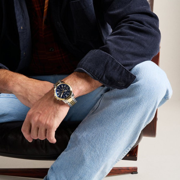 Fossil FS6132 кварцов мъжки часовник с двуцветна верижка – classicwatches.bg