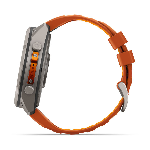 Garmin Fenix 9 Pro inReach Titanium с Autumn Orange/Spark Orange силиконова каишка 010-04337-01
