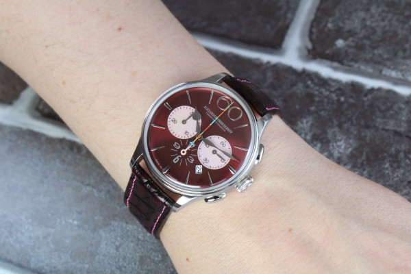 часовник alexander shorokhoff happy second bordeaux каишка от крокодилска кожа classicwatches.bg
