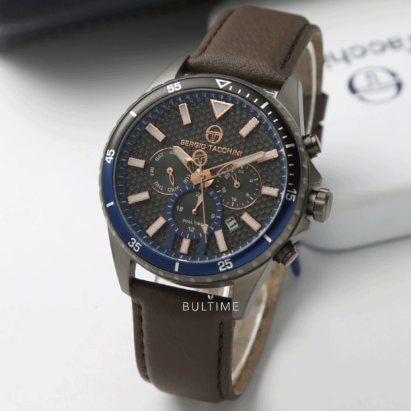 SERGIO TACCHINI DUAL TIME 44MM MEN`S WATCH ST.1.10101-4
