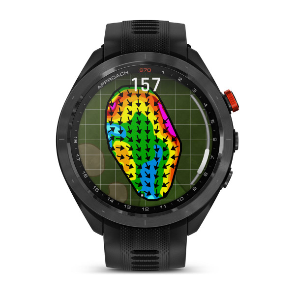 Garmin Approach S70 черен керамичен безел с черна силиконова каишка 010-02746-12