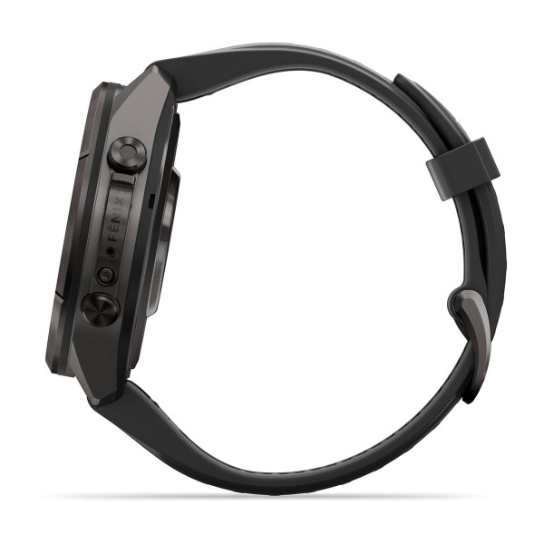 Garmin Fenix 9 Pro inReach Carbon Gray DLC Titanium с Black/Pebble Grey силиконова каишка 010-04335-11