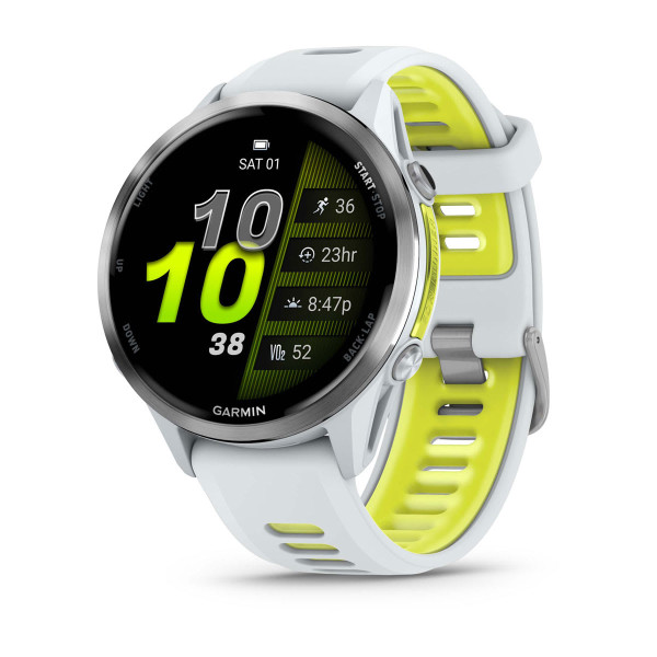 Garmin Forerunner 970 Titanium с Whitestone корпус и Whitestone/Translucent Amp Yellow каишка 010-02969-11