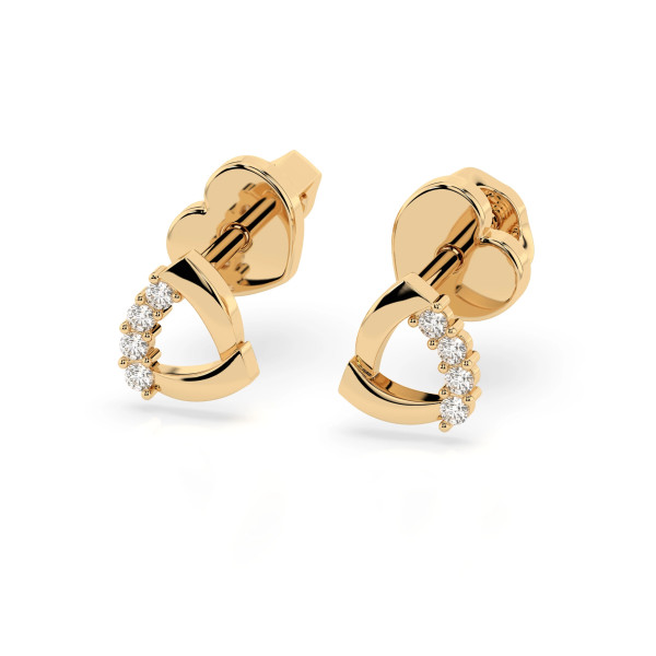 Cara обеци с диаманти 0.05 ct – ЗЛАТНО БИЖУ 14К K102-10061Y/14K