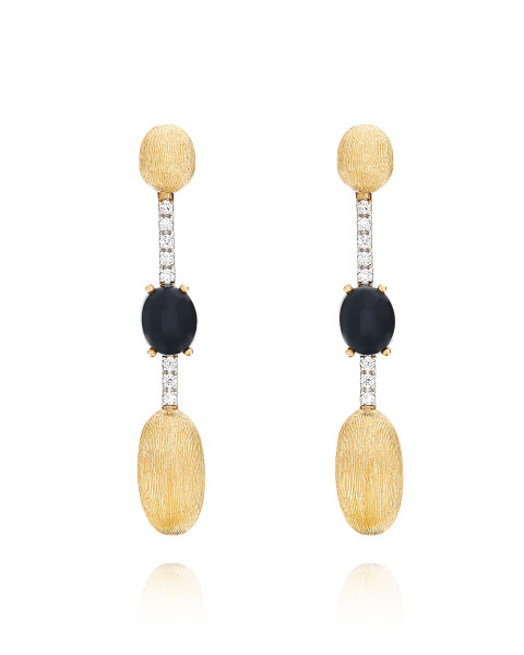 Nanis Dancing Mystery Black Onyx обеци оникс, диаманти OS15-597