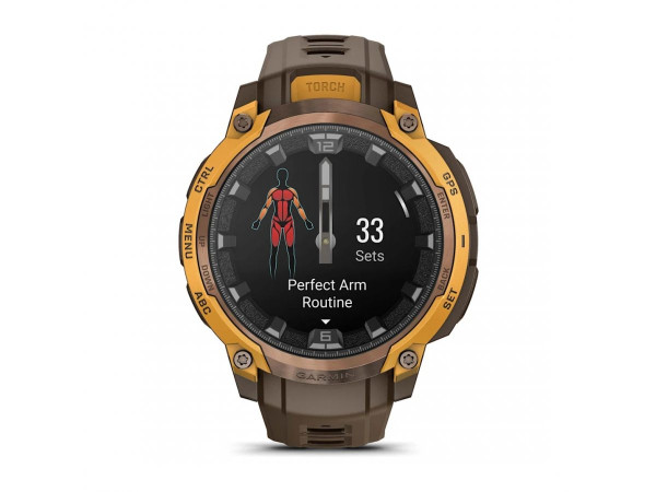 Garmin Instinct Crossover AMOLED Bronze/Sunburst – LED фенер, multi-band GPS SatIQ™ и спортни профили – ClassicWatches.bg3