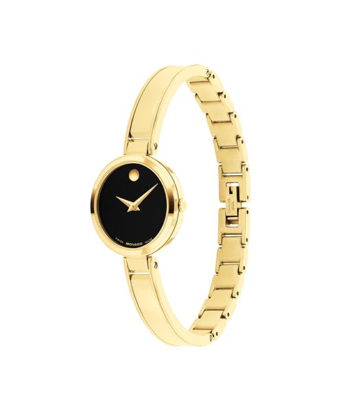 Часовник Movado 608013 – тъмен циферблат със златна точка – classicwatches.bg