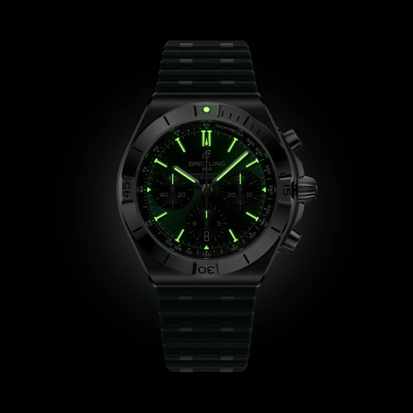 часовник breitling chronomat sport rubber strap green classicwatches.bg