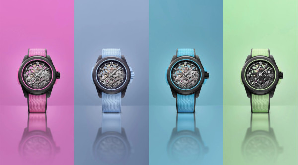 Часовник NORQAIN Wild ONE Skeleton 39mm Hyper Pink NNQ3001QBPI1AS/B003