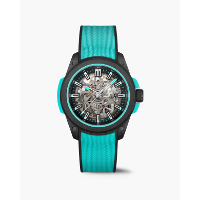 Часовник NORQAIN Wild ONE Skeleton 42mm Turquoise N3000.07Q27.B07