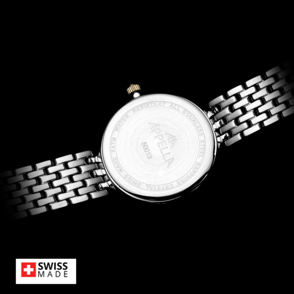 часовник Appella L50013.2193DQ четири диаманта дата classicwatches.bg