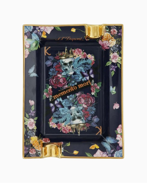 ПЕПЕЛНИК ЗА ПУРИ S.T.DUPONT PORCELAIN SKULL & FLOWERS 6410