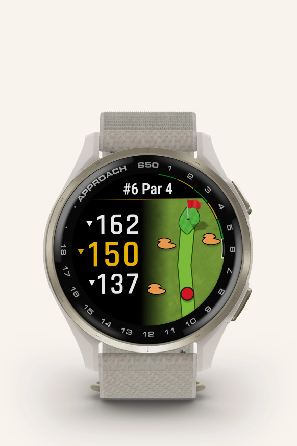 GARMIN APPROACH S50- Cream Gold Aluminium безел с Ivory ComfortFit Nylon каишка 010-03010-01