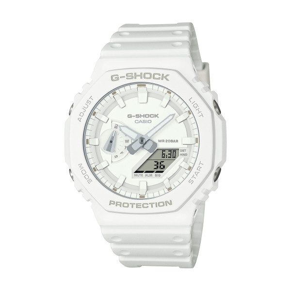 Casio G-SHOCK GA-2100-7A7ER мъжки часовник с монохромен бял дизайн – оригинален от ClassicWatches.bg