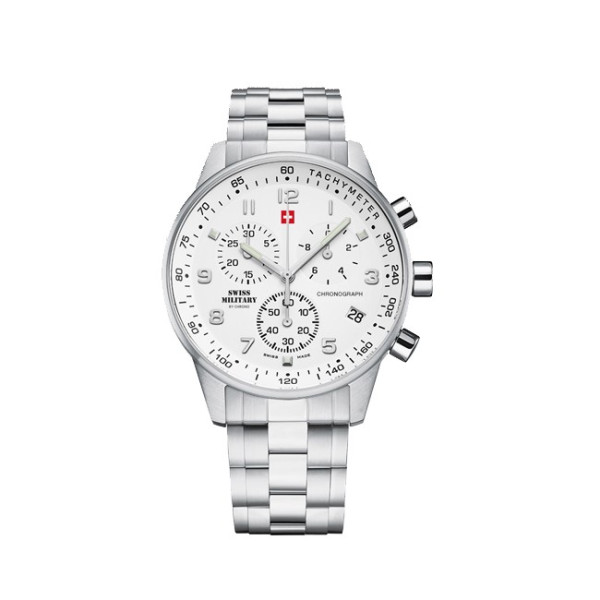 Swiss Military By Chrono SM34012.02 мъжки часовник бял циферблат – classicwatches.bg