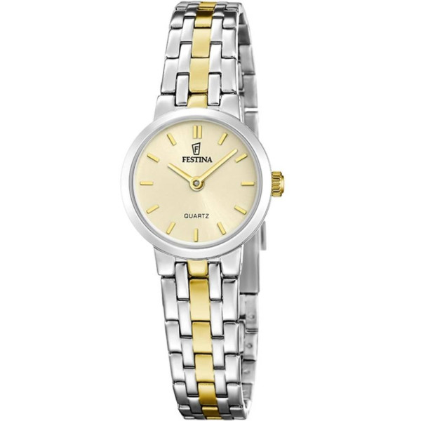Festina F20747/2 дамски биколор часовник с бежов циферблат – classicwatches.bg